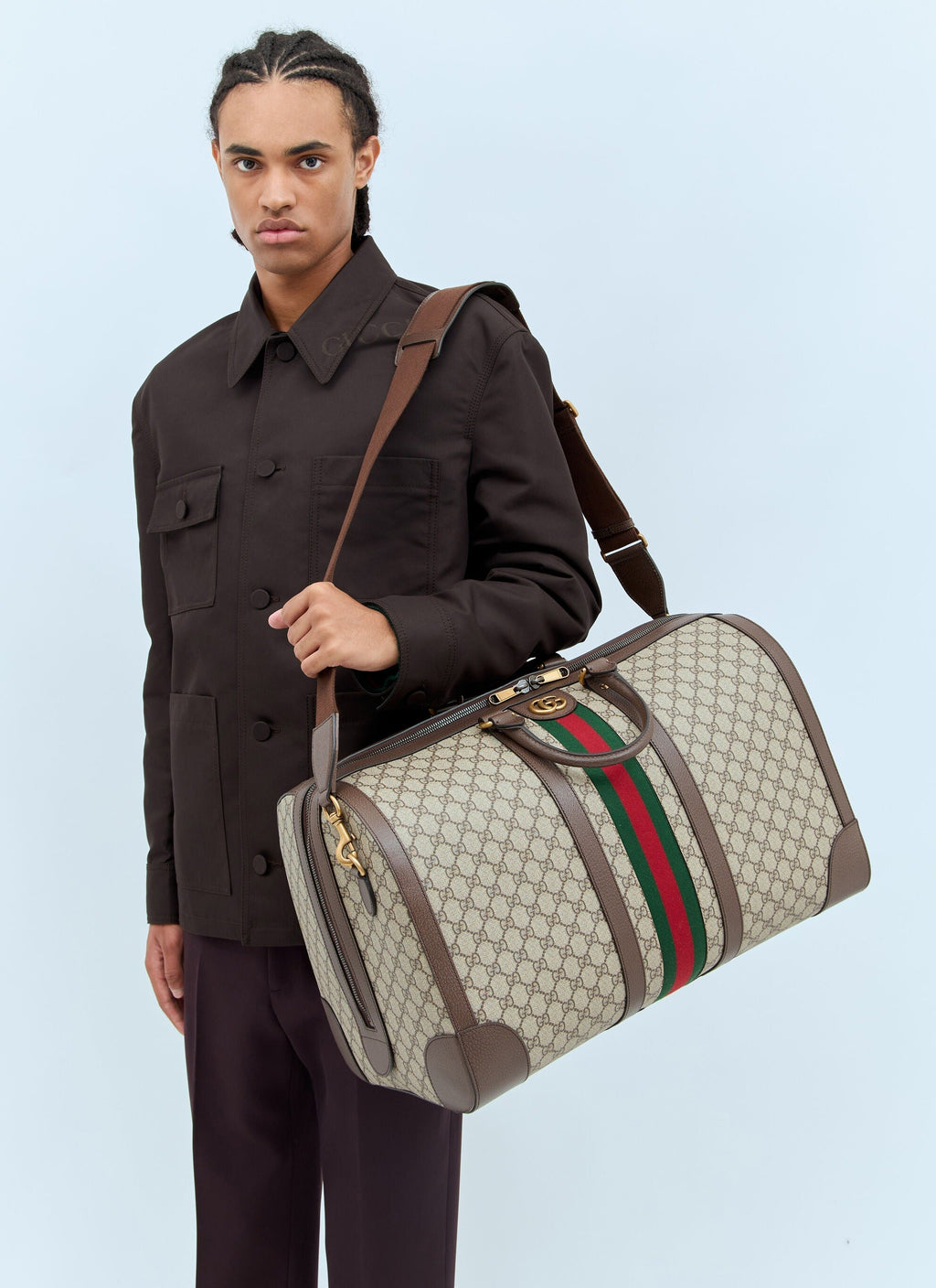 Gucci GG Supreme Canvas Savoy Large Duffle Bag – Beige