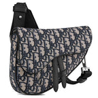 Dior Mini Oblique Jacquard Saddle Bag - Beige Black