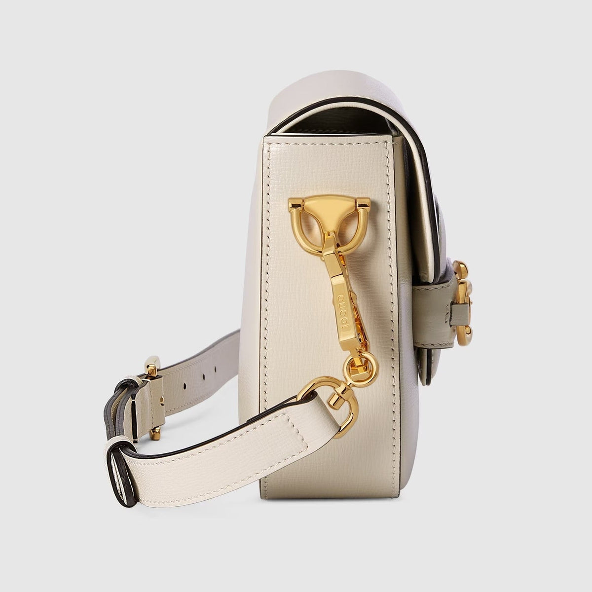 Gucci Horsebit 1955 Small Leather Shoulder Bag – White