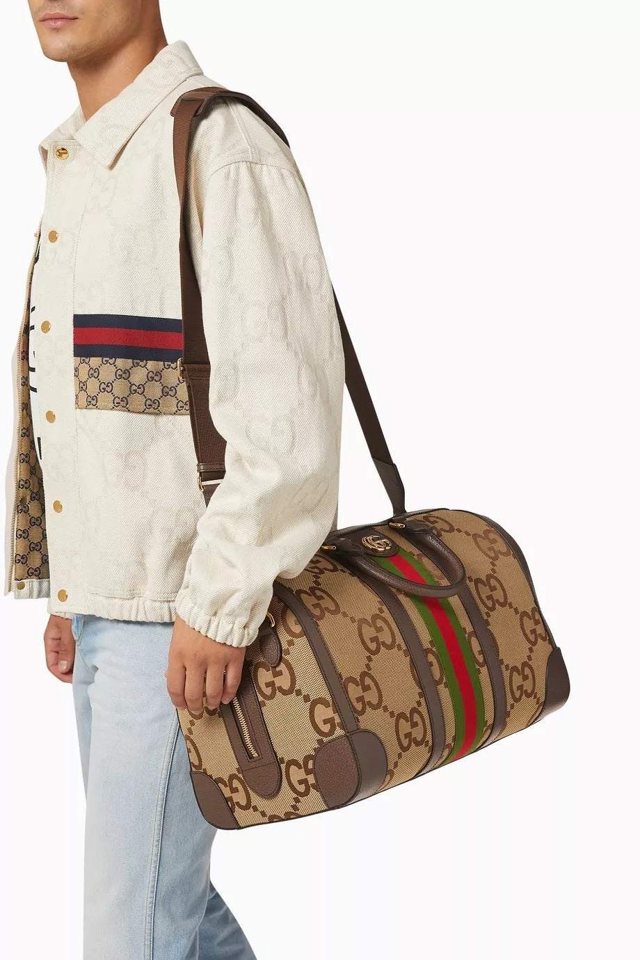Gucci Jumbo GG Canvas Duffle Bag – Brown