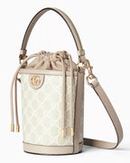 Gucci GG Canvas Mini Ophidia Bucket Bag – Beige