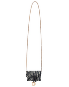 Dior Small Jacquard Nano Saddle Chain Pouch - Blue