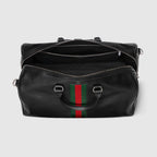 Gucci Web Trademark Medium Duffle Travel Bag – Black