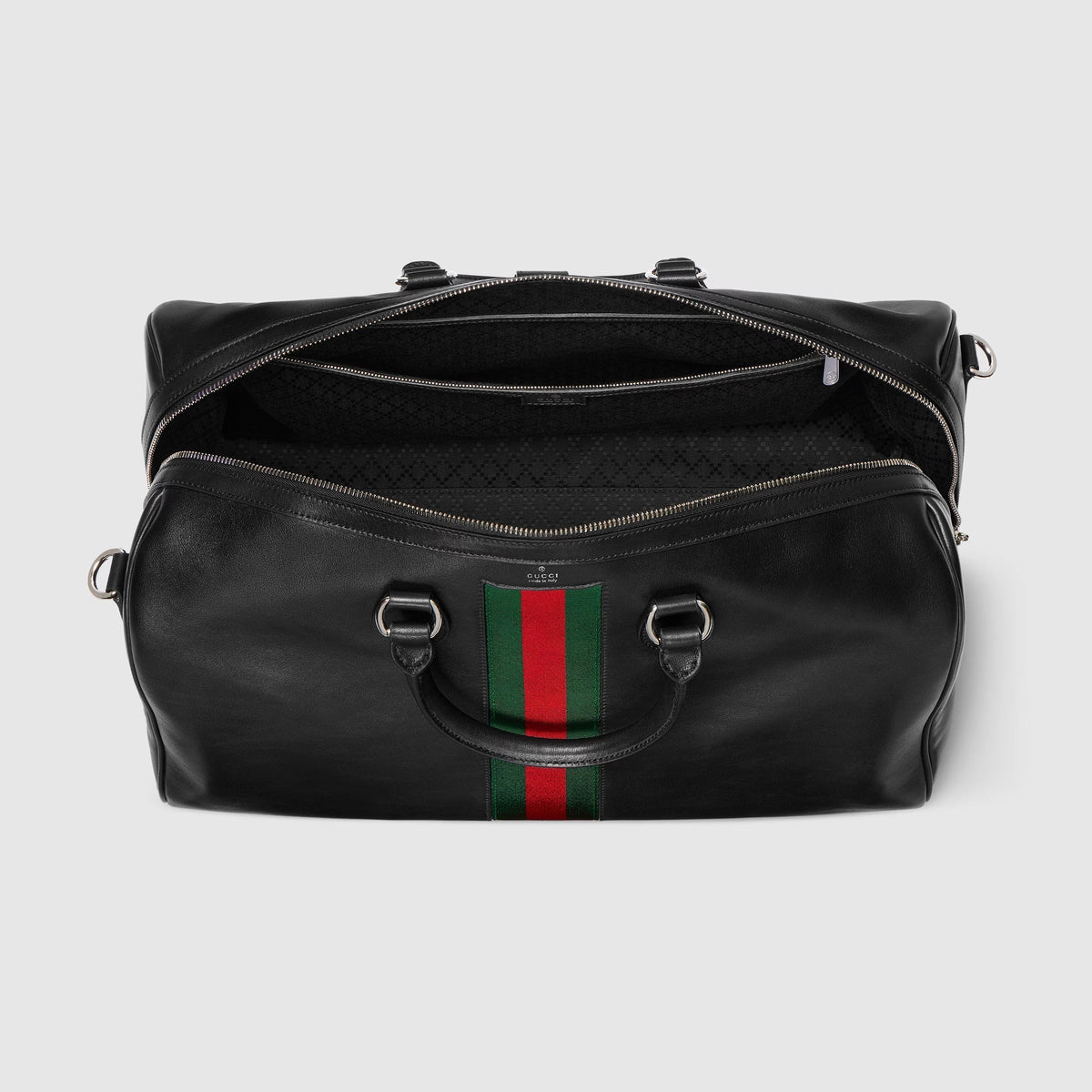 Gucci Web Trademark Medium Duffle Travel Bag – Black
