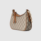 Gucci GG Emblem Small Shoulder Bag – Beige/Dark Brown