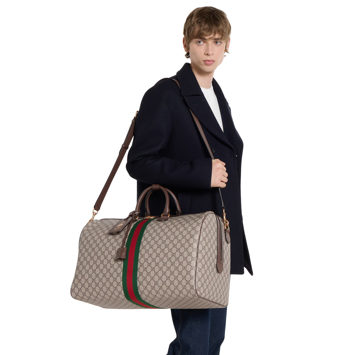 Gucci GG Supreme Canvas Savoy Large Duffle Bag – Beige