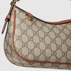 Gucci GG Emblem Small Shoulder Bag – Beige/Dark Brown