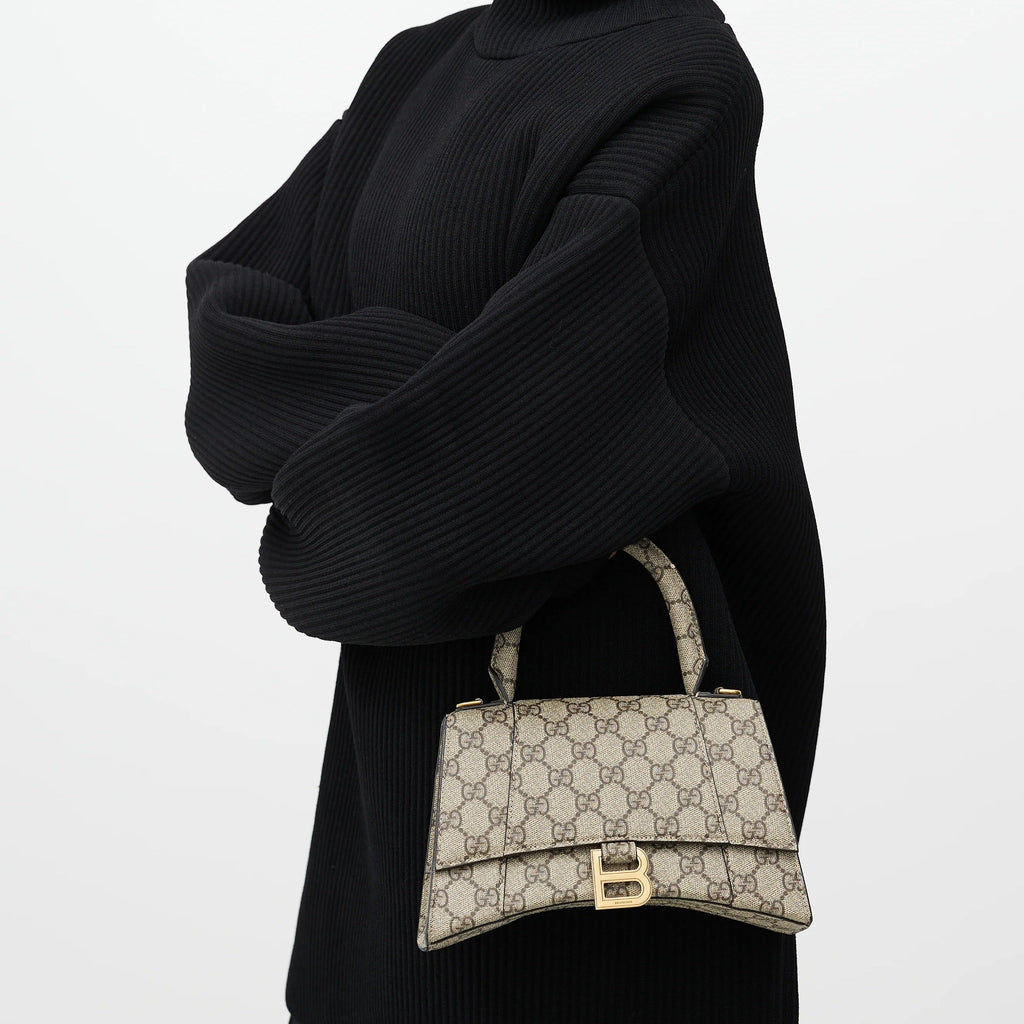 Gucci x Balenciaga The Hacker Project Small Canvas Hourglass Shoulder Bag – Beige