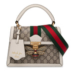 Gucci GG Supreme Monogram Queen Margaret Shoulder Bag – White