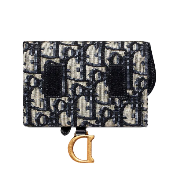 Dior Small Jacquard Nano Saddle Chain Pouch - Blue