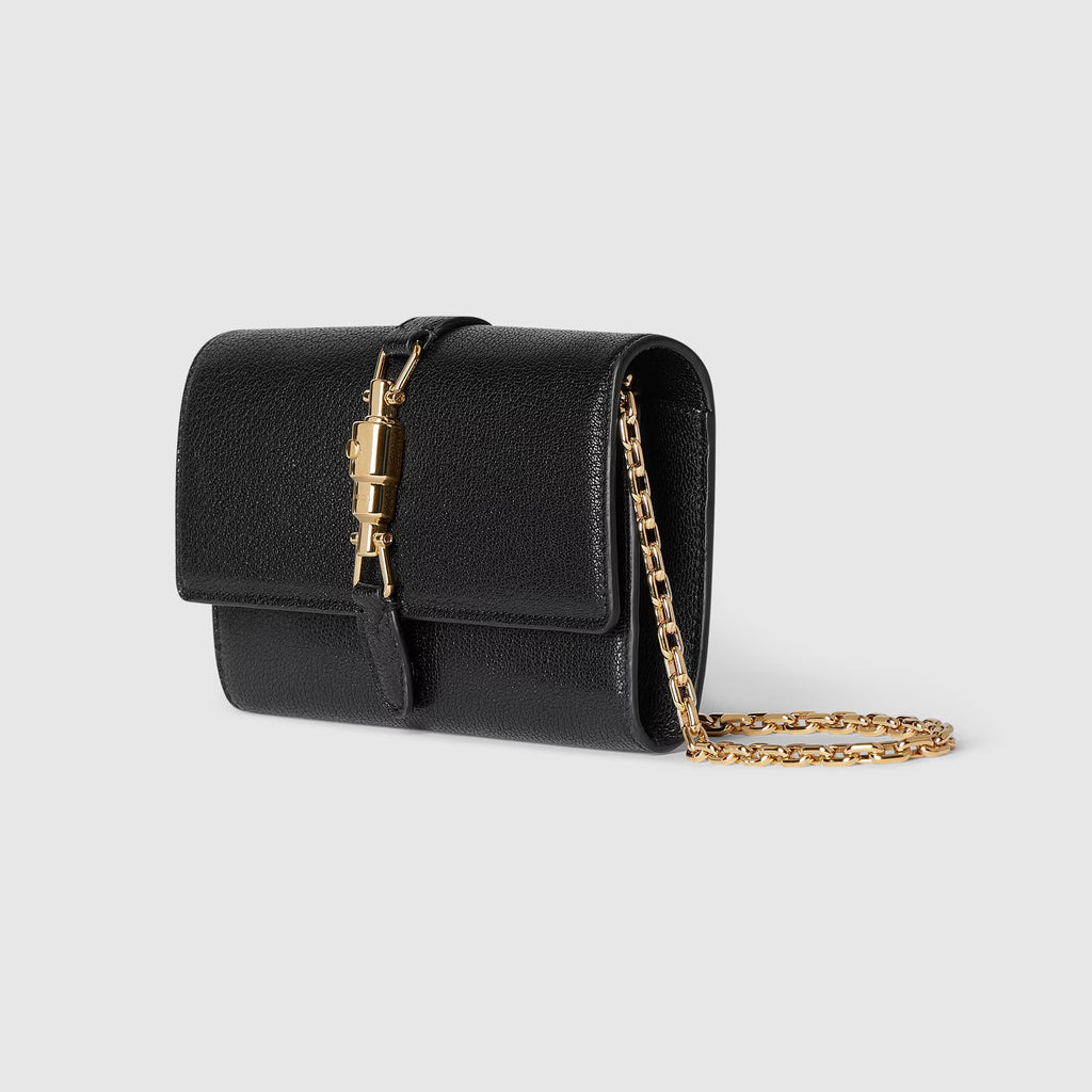 Gucci Jackie 1961 Leather Chain Wallet – Black