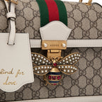 Gucci GG Supreme Monogram Queen Margaret Shoulder Bag – White