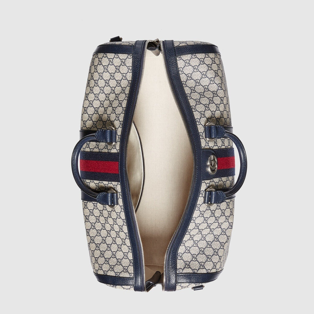 Gucci GG Supreme Canvas Large Savoy Duffle Bag - Blue