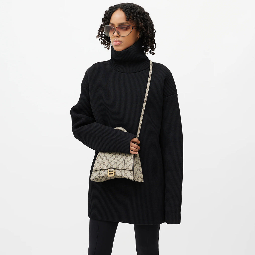 Gucci x Balenciaga The Hacker Project Small Canvas Hourglass Shoulder Bag – Beige