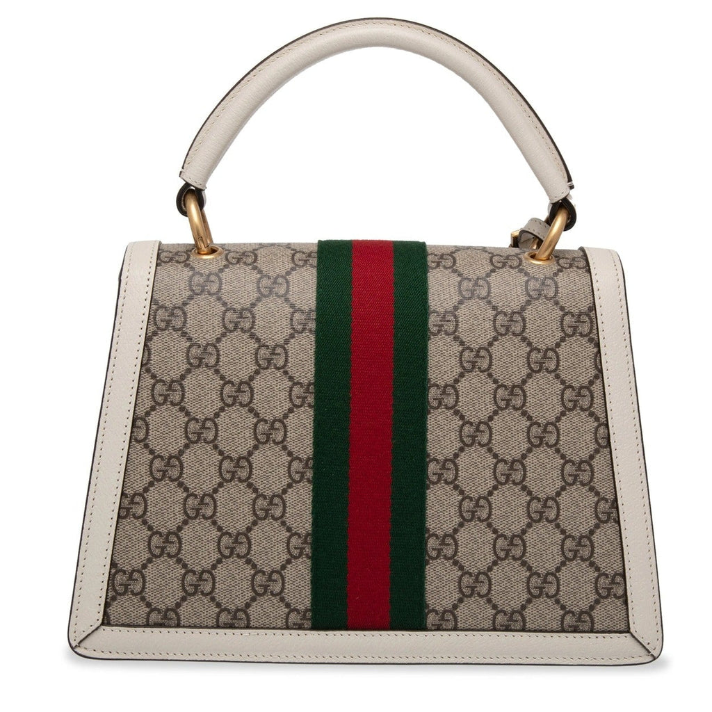 Gucci GG Supreme Monogram Queen Margaret Shoulder Bag – White