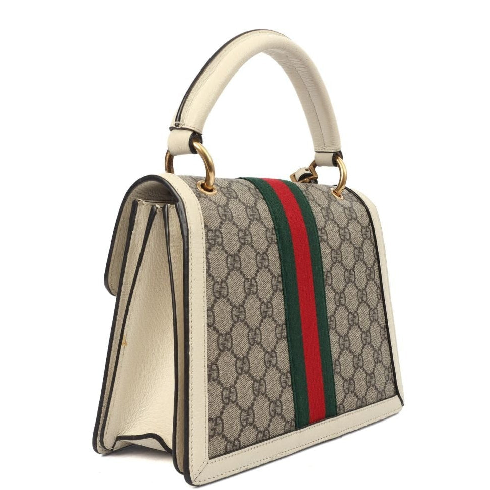 Gucci GG Supreme Monogram Queen Margaret Shoulder Bag – White