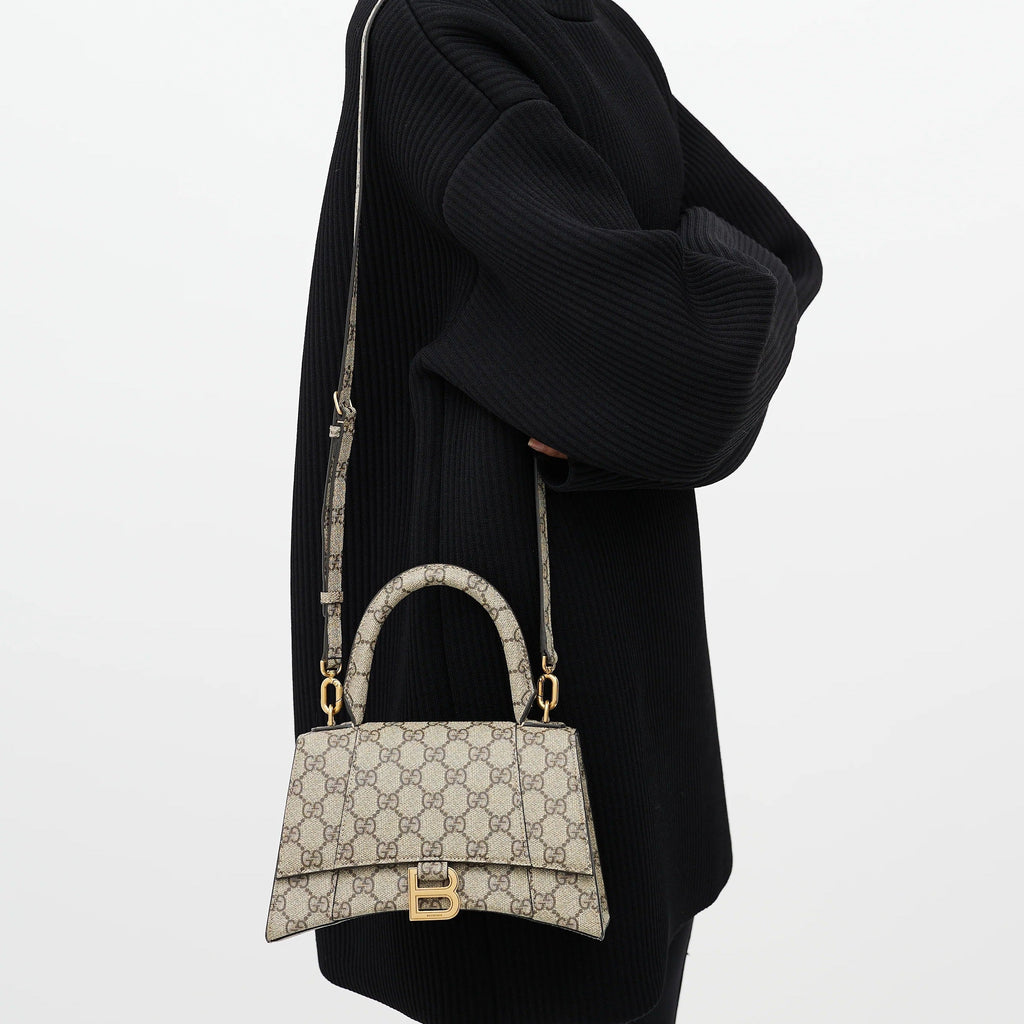 Gucci x Balenciaga The Hacker Project Small Canvas Hourglass Shoulder Bag – Beige