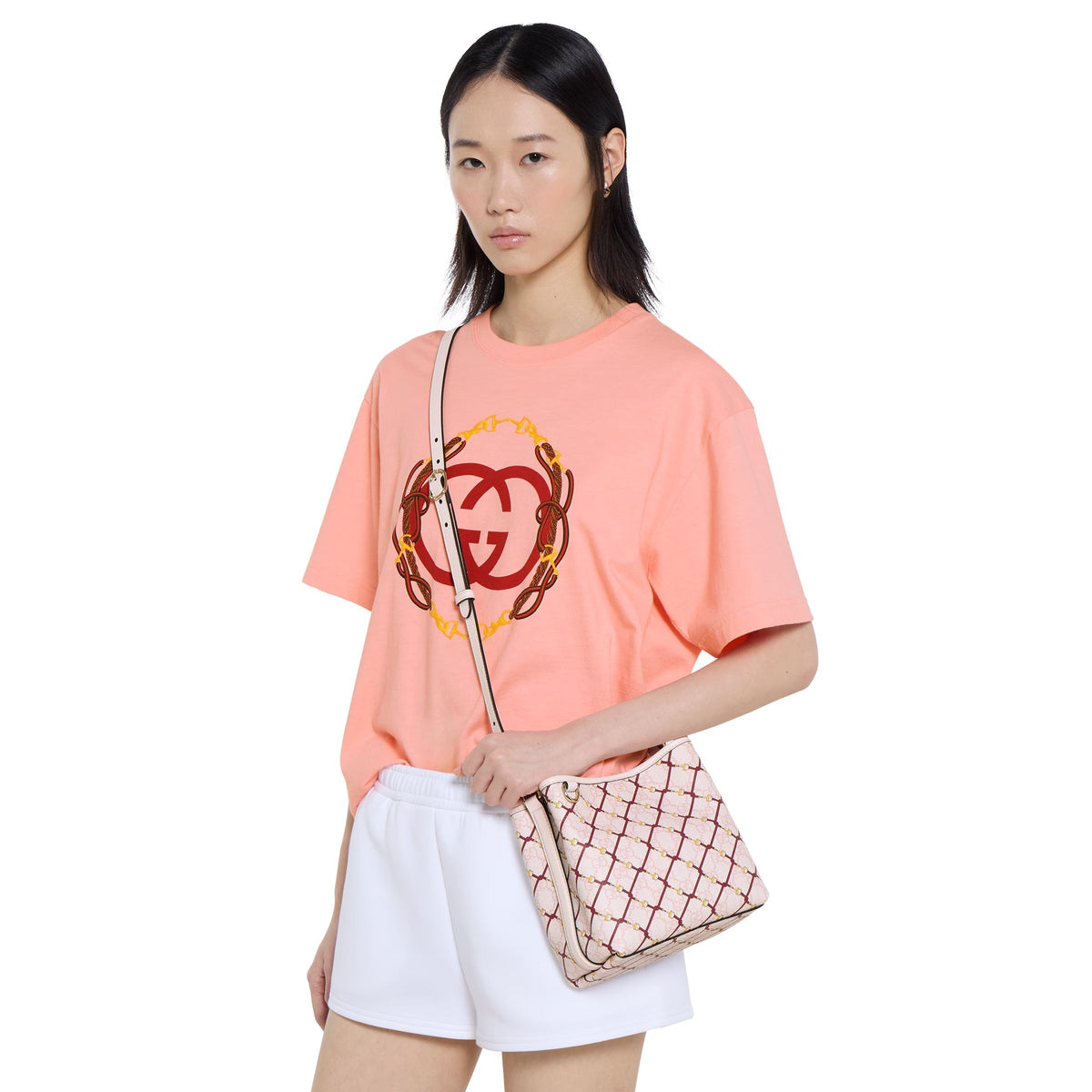 Gucci GG Emblem Small Bucket Bag – Pink