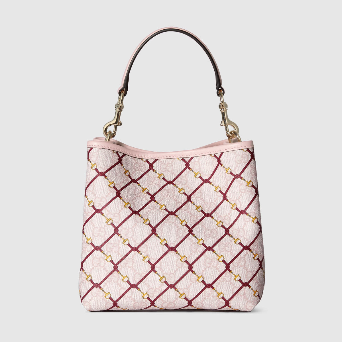 Gucci GG Emblem Small Bucket Bag – Pink