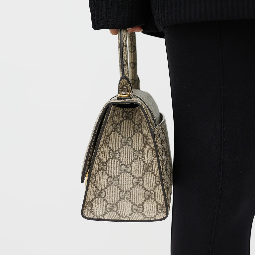 Gucci x Balenciaga The Hacker Project Small Canvas Hourglass Shoulder Bag – Beige