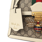Gucci GG Supreme Monogram Queen Margaret Shoulder Bag – White
