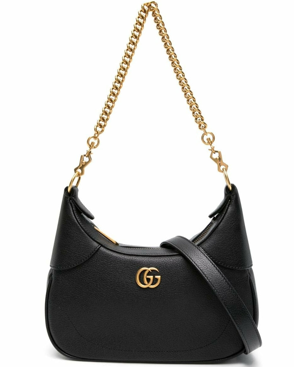 Gucci Aphrodite Small Leather Shoulder Bag – Black