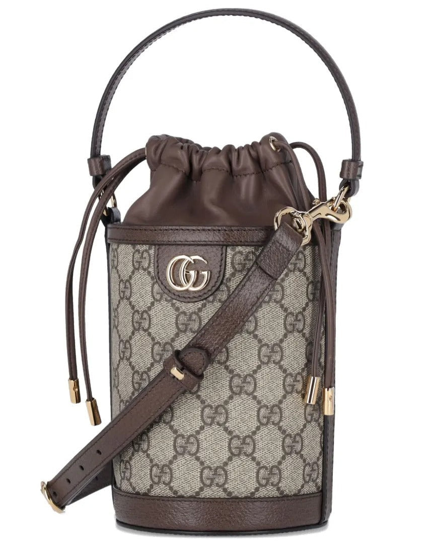 Gucci GG Canvas Ophidia Mini Bucket Bag – Beige
