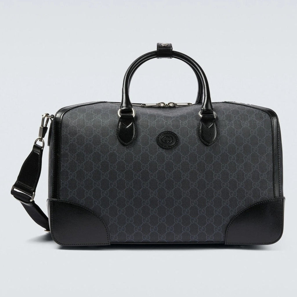 Gucci GG Supreme Canvas Interlocking G Duffle Bag – Black