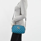 Gucci GG Canvas Marmont Matelasse Crossbody Shoulder Bag – Blue