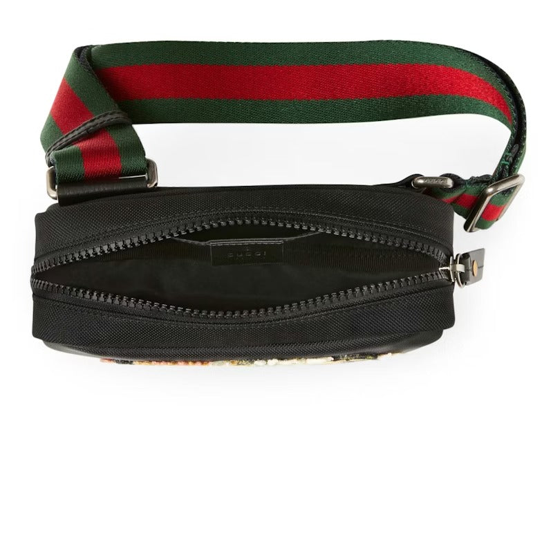 Gucci Black Tiger Nylon Messenger Bag – Black