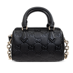 Gucci GG Emblem Mini Boston Top Handle Bag – Black