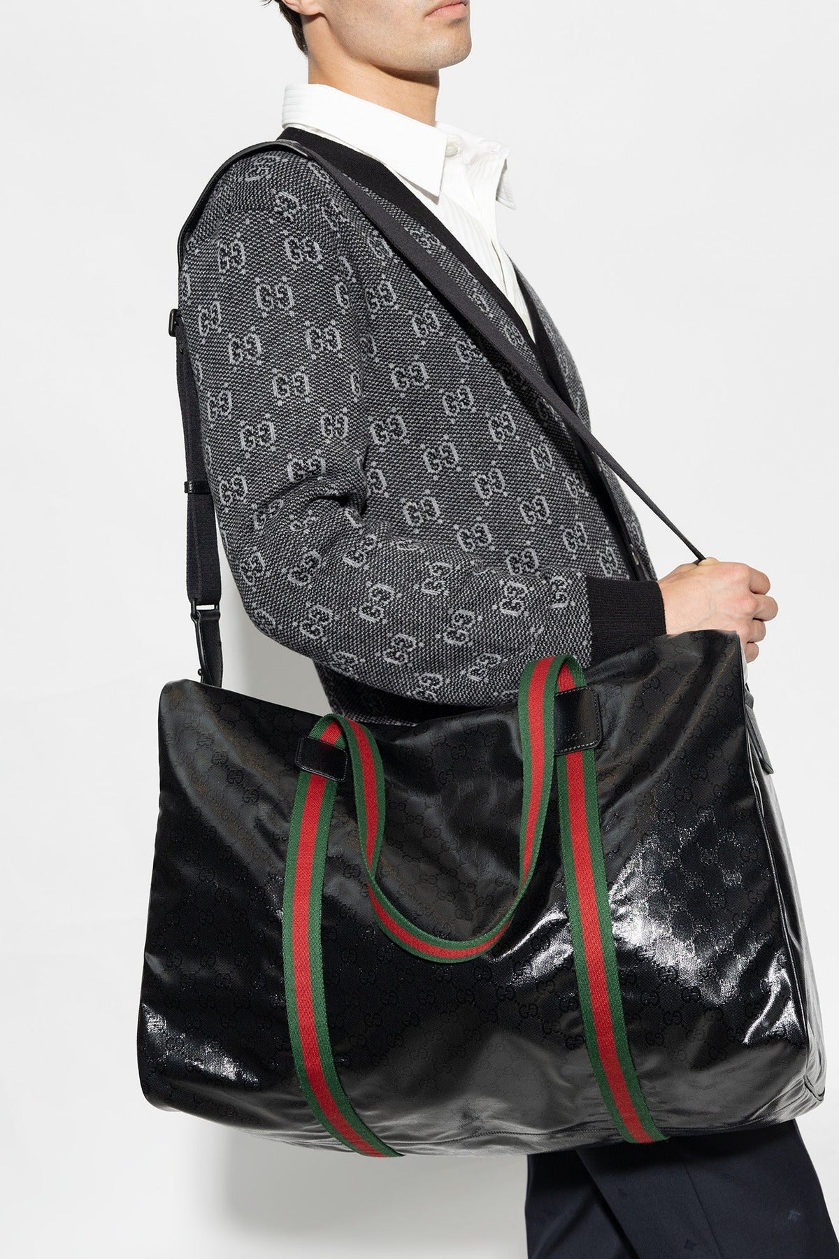 Gucci GG Crystal Large Holdall Duffle Bag – Black