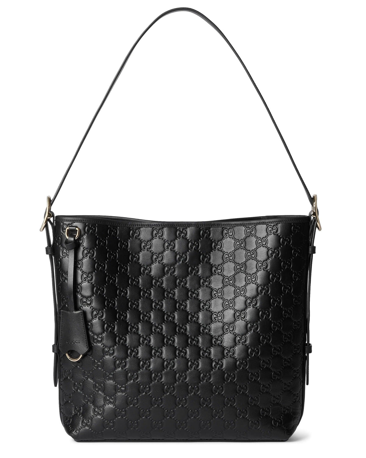 Gucci GG Emblem Medium Shoulder Bag – Black