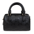 Gucci GG Emblem Mini Boston Top Handle Bag – Black
