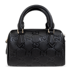 Gucci GG Emblem Mini Boston Top Handle Bag – Black