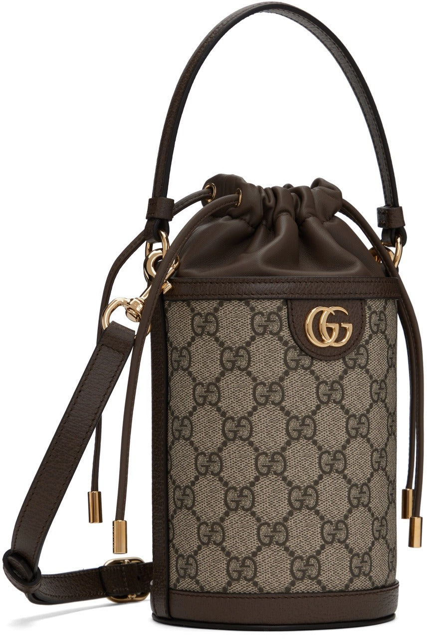 Gucci GG Canvas Ophidia Mini Bucket Bag – Beige