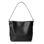 Gucci GG Emblem Medium Leather Tote Bag – Black