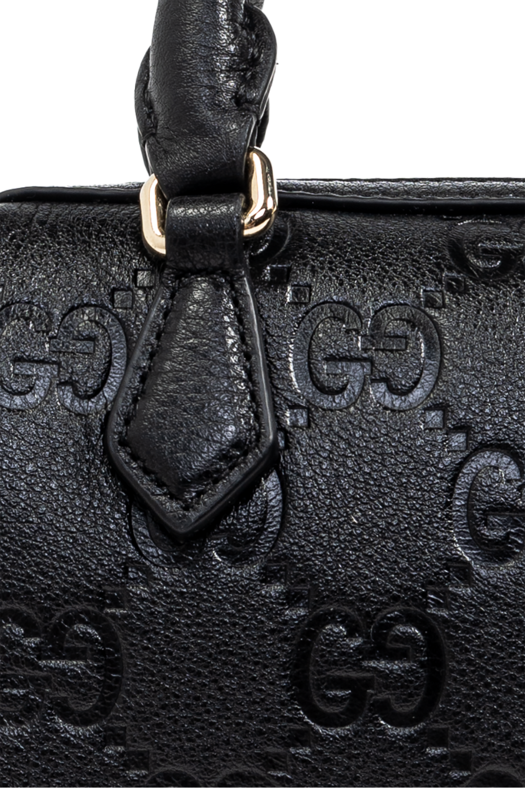 Gucci GG Emblem Mini Boston Top Handle Bag – Black