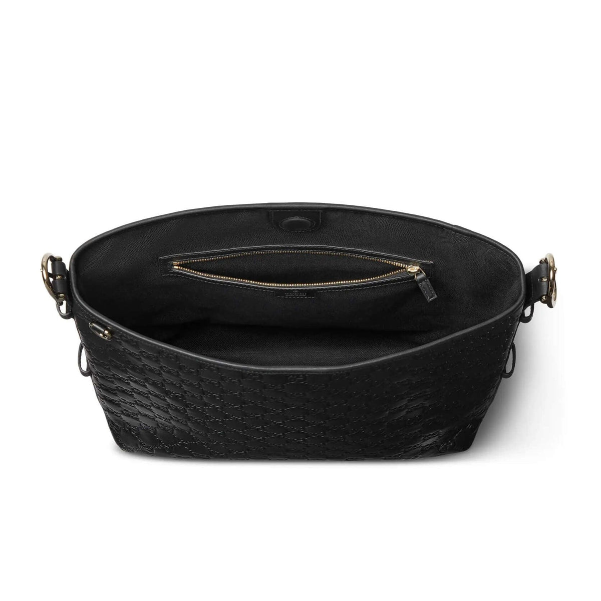 Gucci GG Emblem Medium Leather Tote Bag – Black