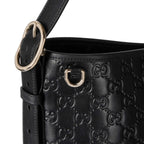 Gucci GG Emblem Medium Leather Tote Bag – Black