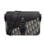 Dior Medium Saddle Messenger Bag with Flap - Black