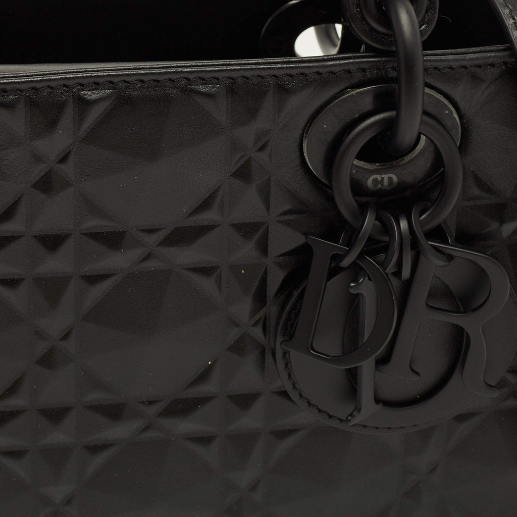 Dior Lady D-Joy Micro Diamond Cannage Calfskin Bag - Black