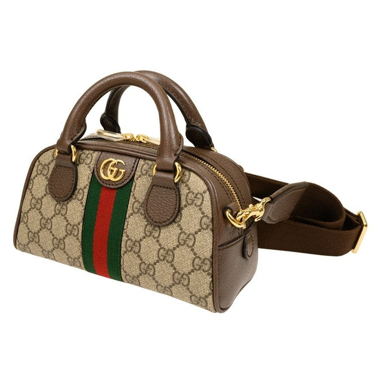Gucci GG Canvas Ophidia Mini Top Handle Bag – Beige