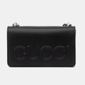 Gucci XL Embossed Leather Chain Shoulder Bag – Black