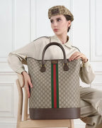 Gucci Signature GG Canvas Savoy Duffle Bag – Beige