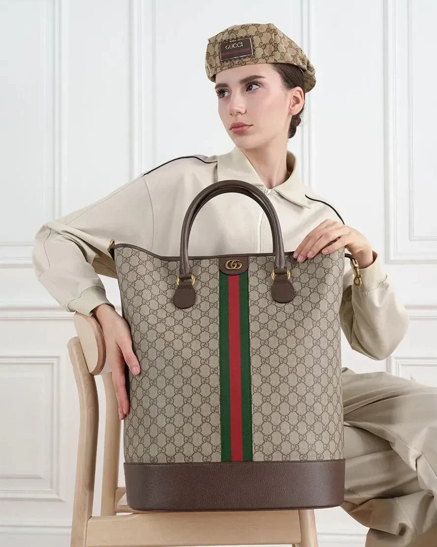 Gucci Signature GG Canvas Savoy Duffle Bag – Beige