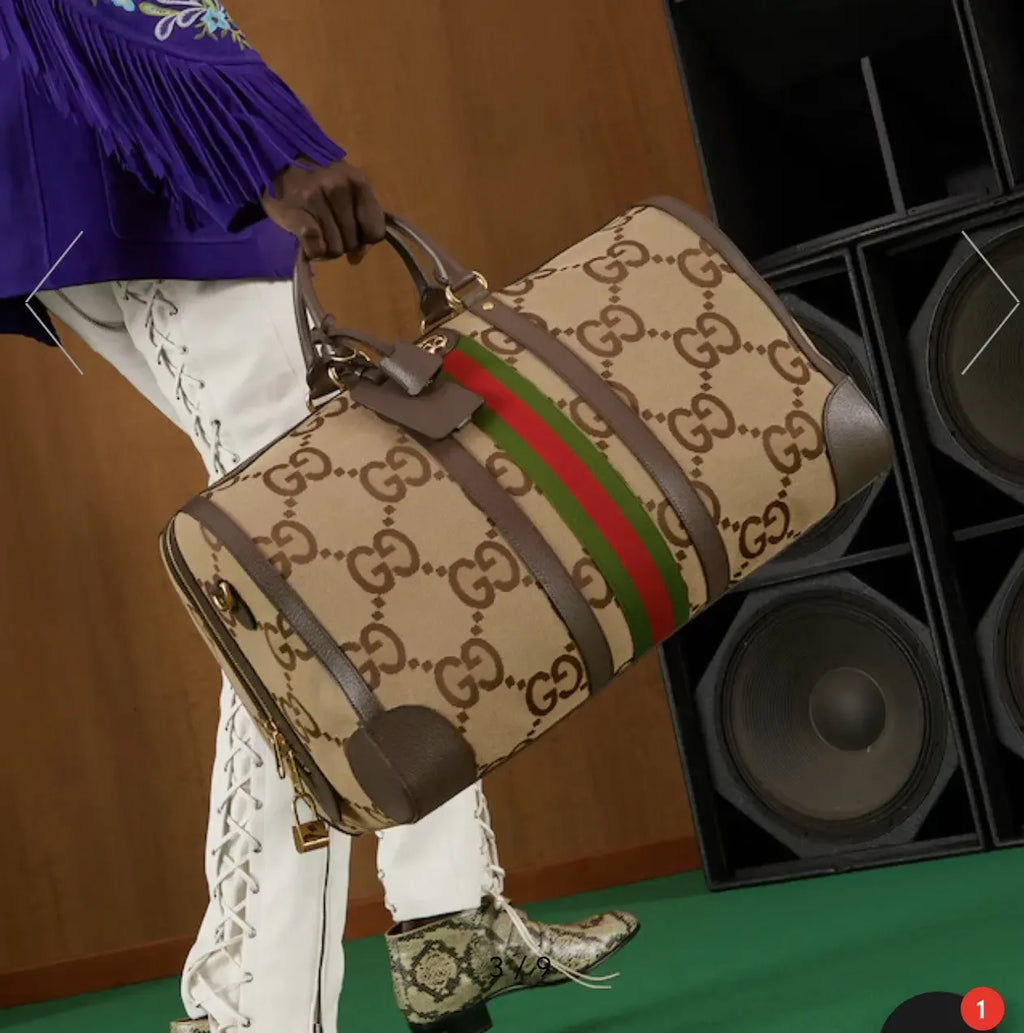 Gucci Jumbo GG Canvas Duffle Bag – Brown
