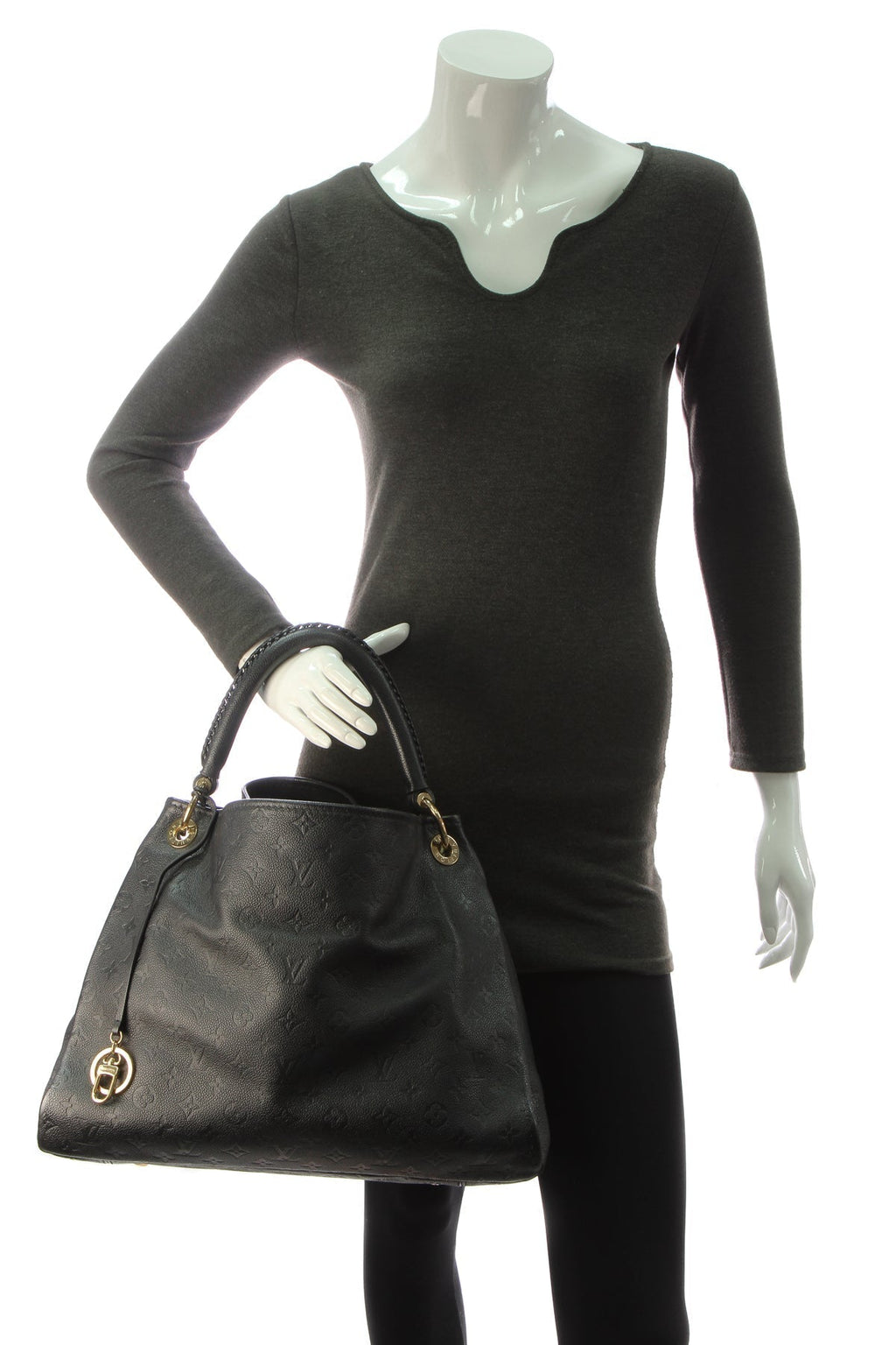 The bag in motion, showing its natural drape and slouchy shape