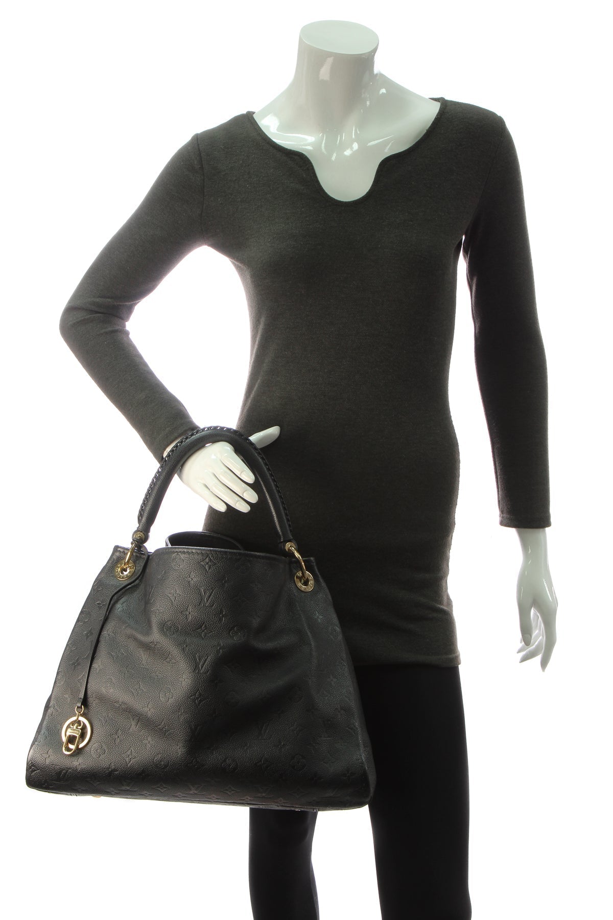 The bag in motion, showing its natural drape and slouchy shape
