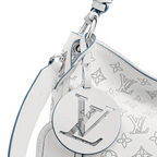 A detailed shot of the braided leather top handle
